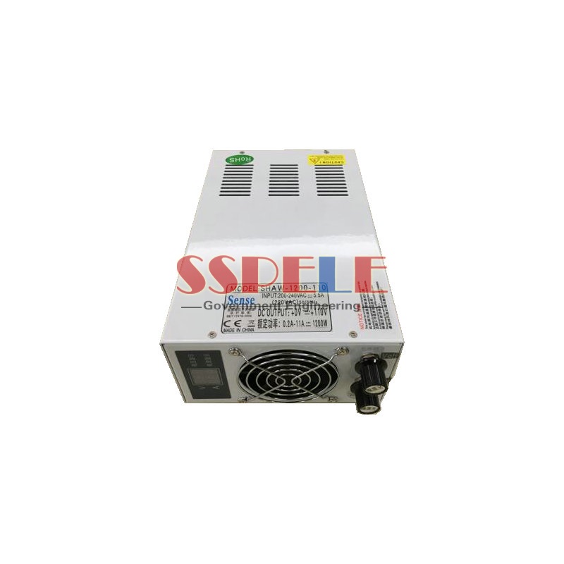 NEW White 1200W Output Adjustable DC Switching Power Supply With Display